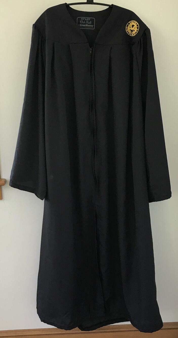 Oak Hall Emory University GreenWeaver Black Graduation Gown Robe 6'3" 6'5" Tall